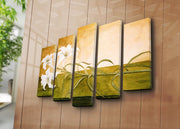 Quadro Decorativo Multicolor em Tela Suede – Conjunto de 5 Peças com Moldura de Madeira (70 x 105 cm) 5PATK-99