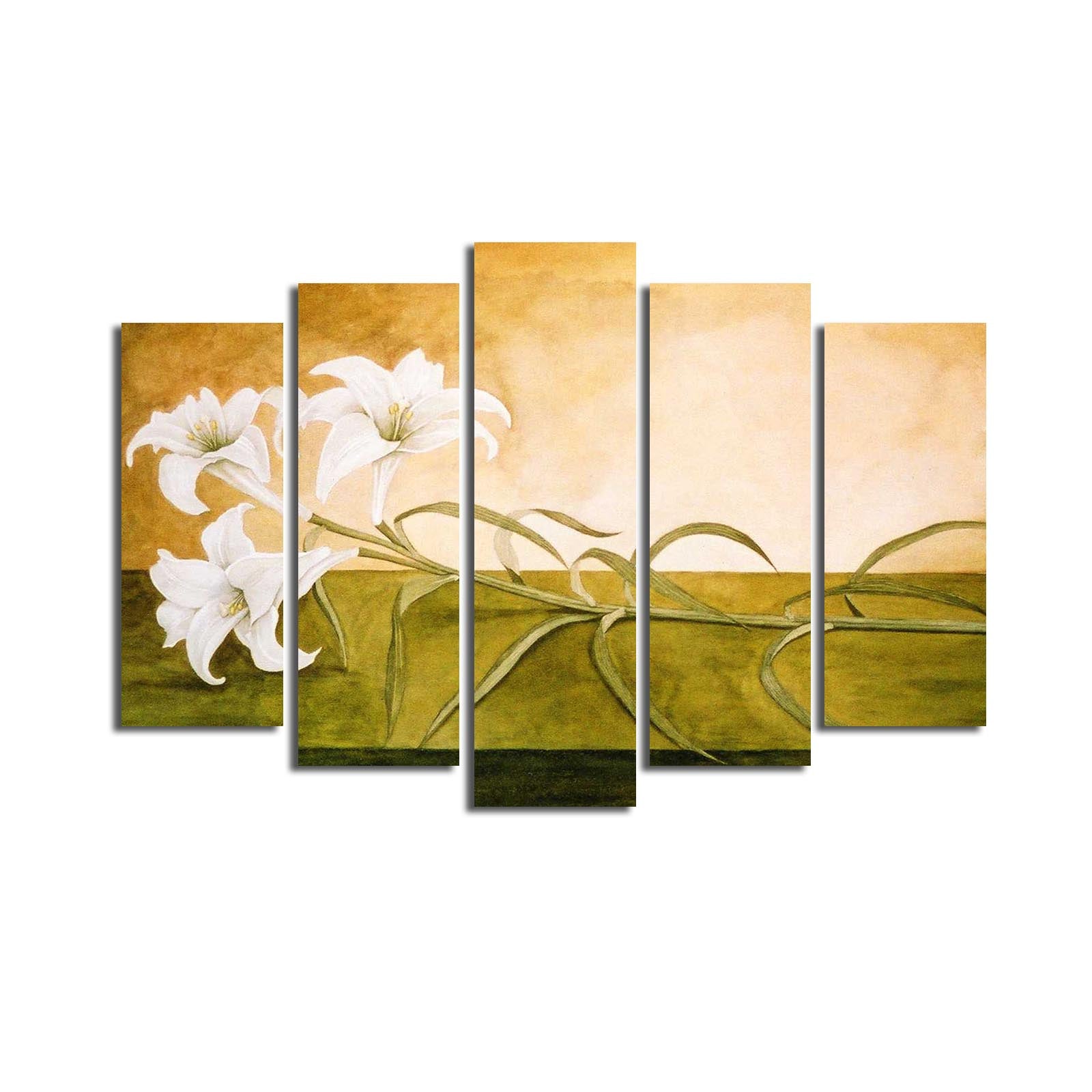 Quadro Decorativo Multicolor em Tela Suede – Conjunto de 5 Peças com Moldura de Madeira (70 x 105 cm) 5PATK-99