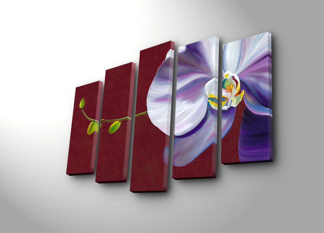 Conjunto de Quadros Decorativos em Tela (5 Peças) Multicolor – Suede Canvas 100%, Moldura de Madeira 3 cm, 70 x 105 cm (5PATK-101)