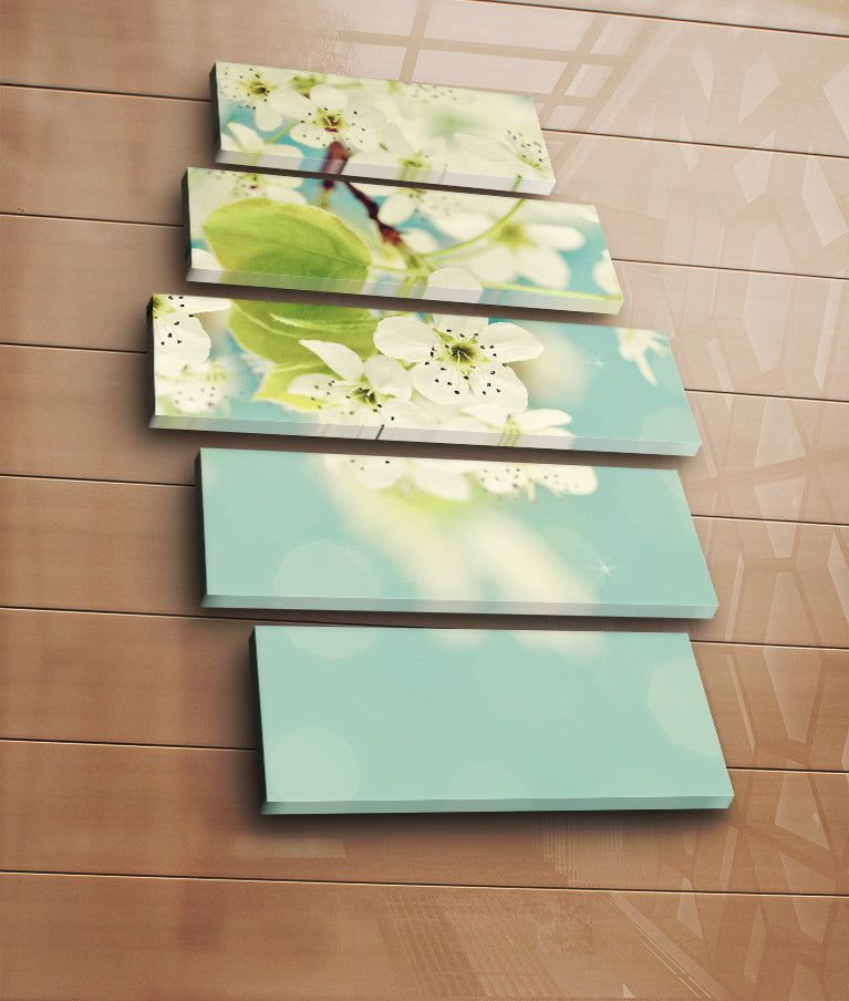 Conjunto de Quadros Decorativos em Tela Suede 100% (5 Peças) Multicolor com Moldura de Madeira – 70 x 105 cm – 5PATK-104