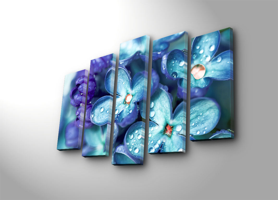 Quadro Decorativo em Tela Suede 100% (5 Peças) Multicolor 70x105 cm | Moldura de Madeira 3 cm | 5PATK-110