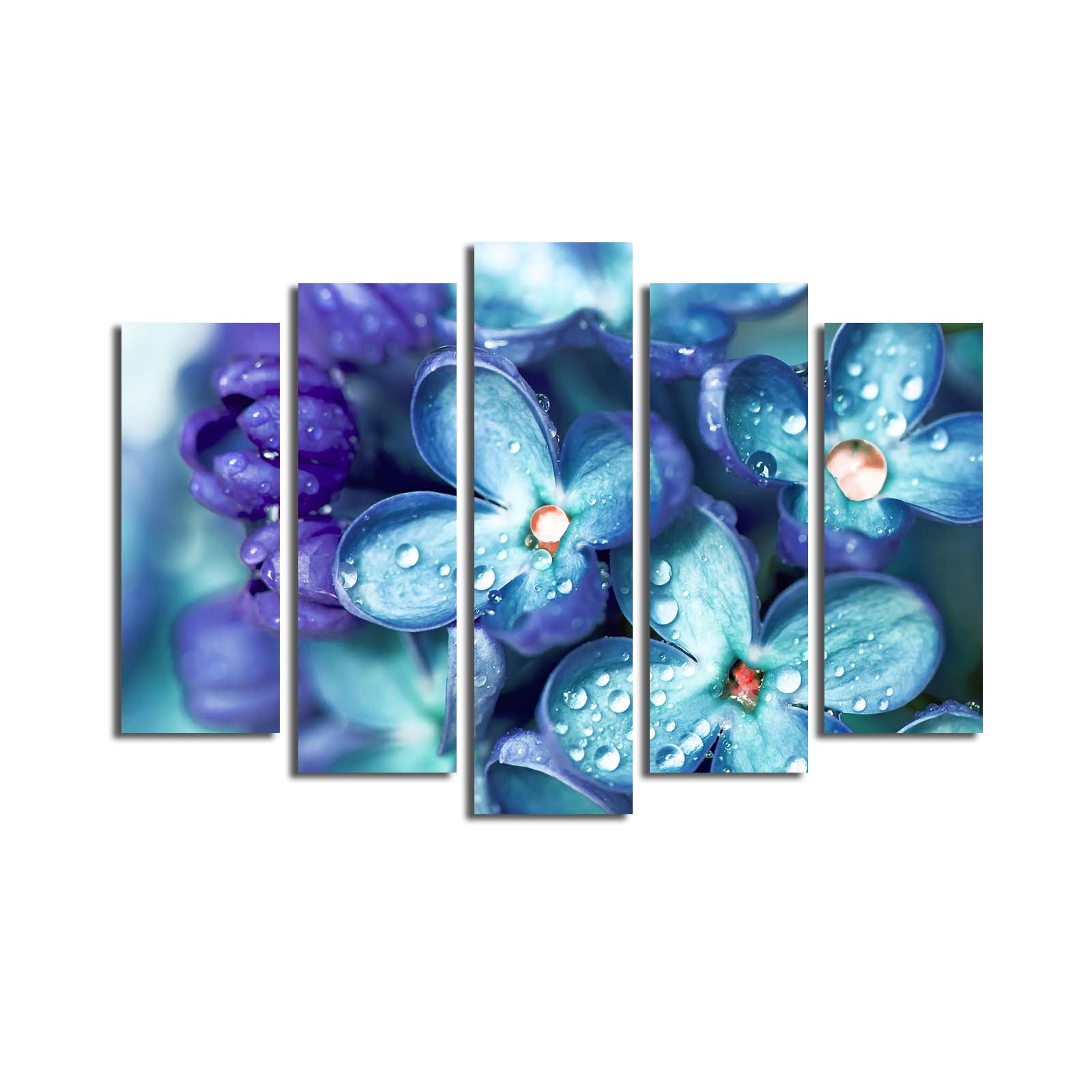 Quadro Decorativo em Tela Suede 100% (5 Peças) Multicolor 70x105 cm | Moldura de Madeira 3 cm | 5PATK-110