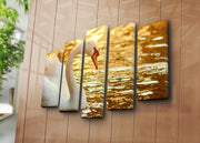 Conjunto de Quadros em Tela Decorativa (5 Peças), Multicolor, Suede 100%, Moldura de Madeira, 70 x 105 cm