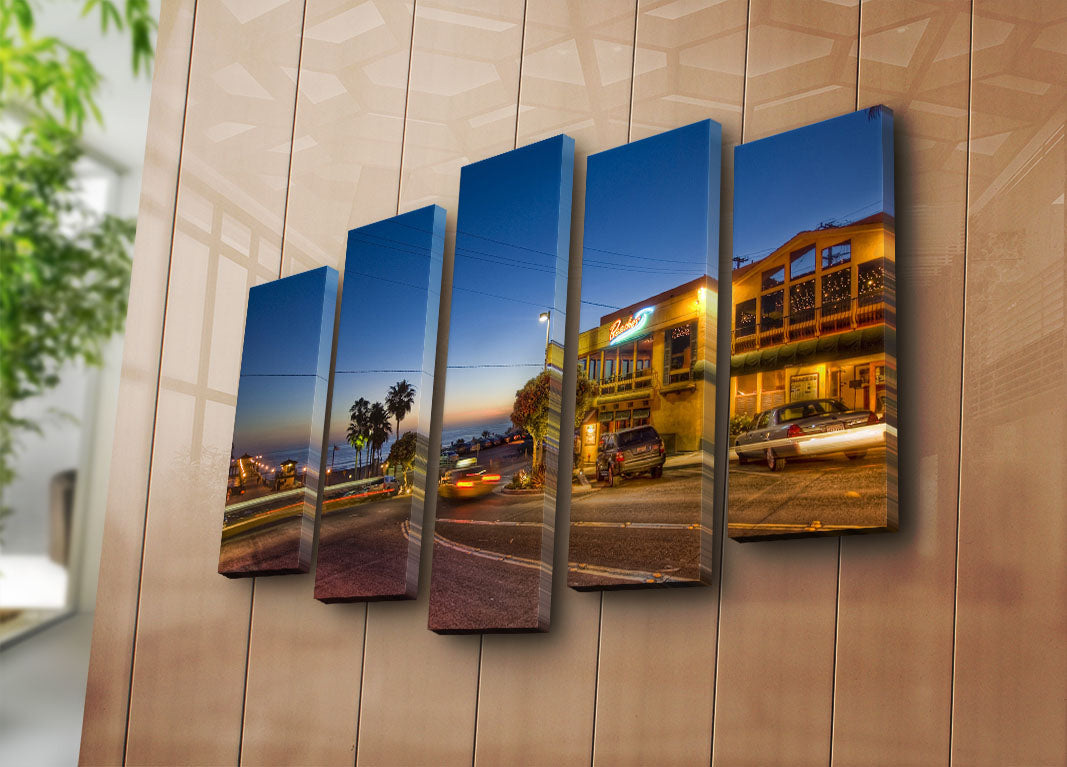 Quadro Decorativo em Tela (5 Peças) Multicolor – Suede 100% com Moldura de Madeira 3 cm, 70 x 105 cm