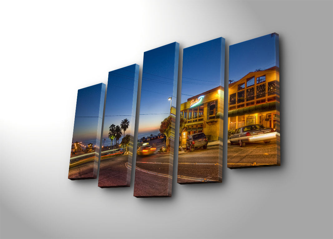 Quadro Decorativo em Tela (5 Peças) Multicolor – Suede 100% com Moldura de Madeira 3 cm, 70 x 105 cm