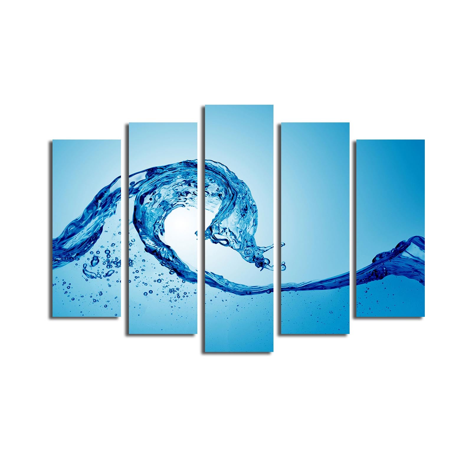 Quadro Decorativo em Tela Suede Multicolor (5 Peças) 70x105 cm com Moldura de Madeira