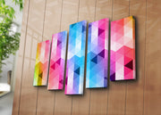 Quadro Decorativo em Tela (5 Peças) Multicolor 70x105 cm — Canvas Suede 100% com Moldura de Madeira