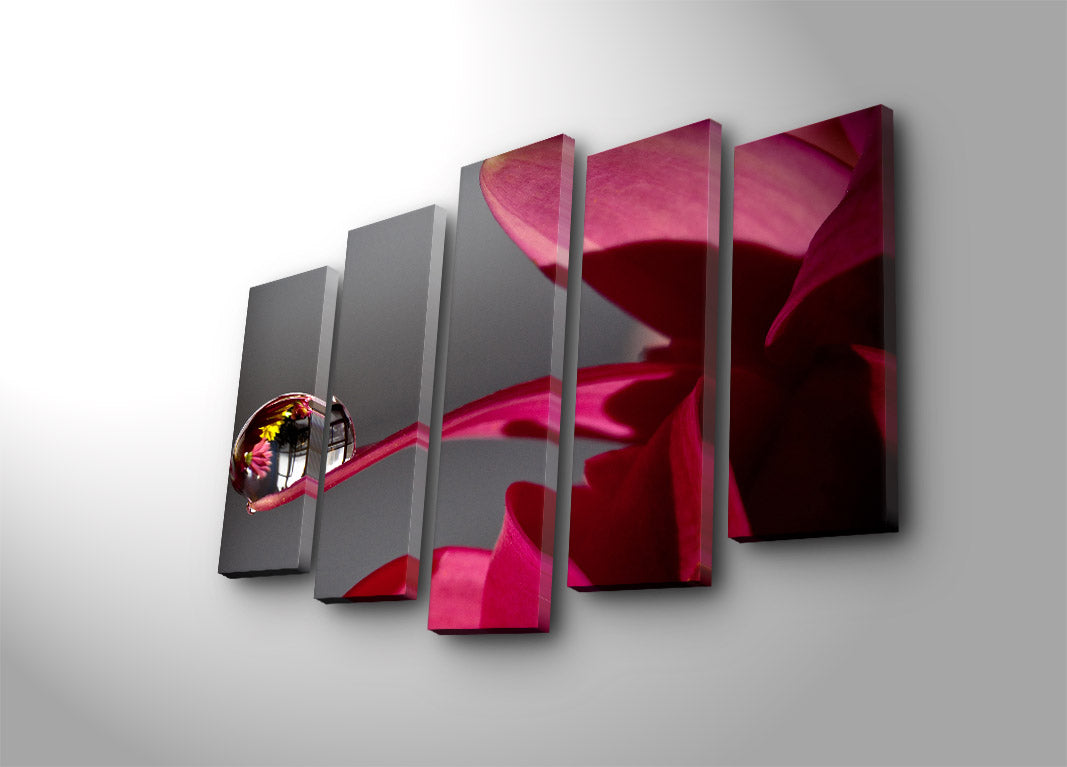 Conjunto de Quadros em Tela Suede Multicolor (5 Peças) — 70 x 105 cm, Moldura de Madeira 3 cm