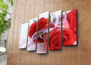 Quadro Decorativo em Tela Suede Multicolor (5 Peças) 70x105 cm | Moldura em Madeira 3 cm | 5PATK-124