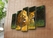 Quadro Decorativo em Tela (5 Peças) Multicolor | 5PATK-131 | Tamanho Total 70x105 cm | Tela 100% Suede e Moldura de Madeira 3 cm