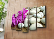 Quadro Decorativo em Tela (5 Peças) Multicor – Tela tipo Camurça 100%, Moldura de Madeira 3 cm, 70 x 105 cm