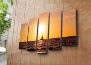 Quadro Decorativo em Tela Multicolor 5 Peças 70x105 cm — Tela Camurça 100% e Moldura de Madeira 3 cm