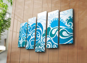 Quadro Decorativo em Tela Suede 100% (Conjunto de 5 Peças) Multicolor, 70x105 cm, Moldura de Madeira 3 cm