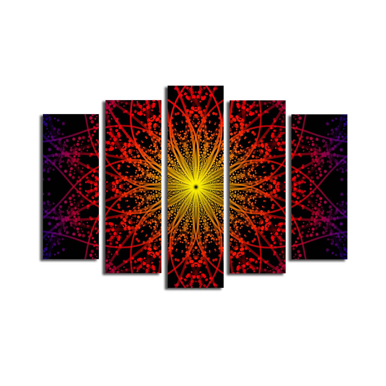 Quadro Decorativo em Tela Multicolor (Conjunto de 5) — 100% Camurça, Moldura em Madeira 3 cm, 70x105 cm