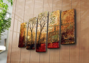 Conjunto de Quadros em Tela (5 Peças) Multicolor 70 x 105 cm, Suede 100%, Moldura de Madeira 3 cm – 5PATK-191