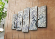 Quadro em Tela Decorativa 5 Peças Multicolor 70x105 cm | Suede 100% | Moldura de Madeira 3 cm (5PATK-195)