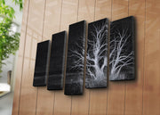 Quadro Decorativo em Tela Multicolor (5 Peças) — Camurça 100%, Moldura de Madeira 3 cm, 70x105 cm