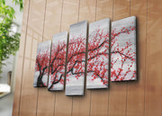 Quadro Decorativo em Tela (5 Peças) Multicolor 70 x 105 cm | Suede 100% | Moldura de Madeira 3 cm – 5PATK-199 [242BNZ5301]