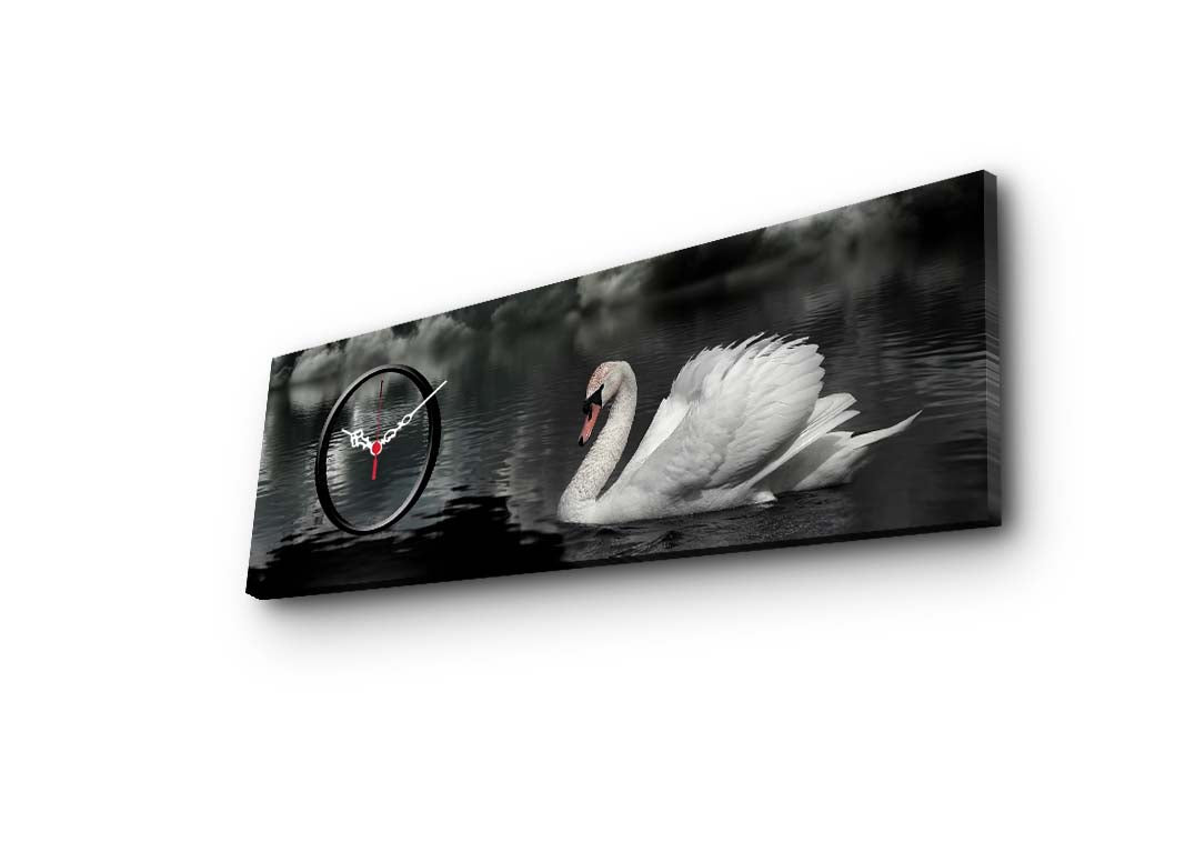 Relógio de Parede em Tela Camurça Multicolor 30x90 cm – Moldura de Madeira 3 cm (3090CS-44)