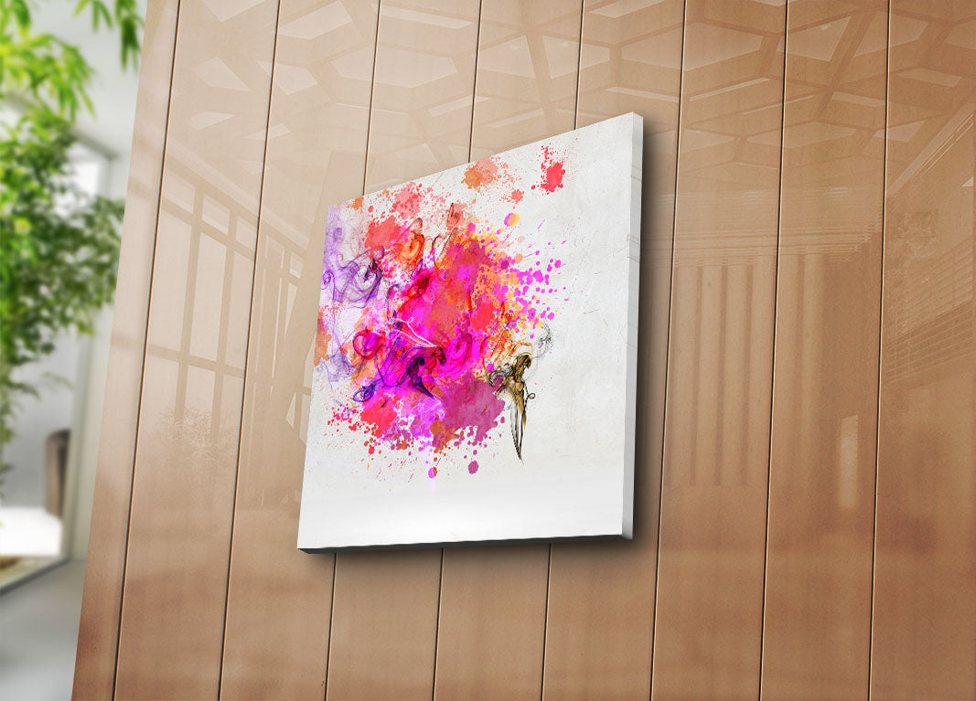 Tela Decorativa Multicolor 45x45 cm em Camurça 100% com Moldura de Madeira 3 cm – 4545K-93 (249CVT1203)