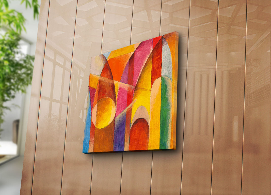 Tela Decorativa em Lona Suede 100% 45x45 cm com Moldura de Madeira (3 cm) – Multicolor | 4545K-94