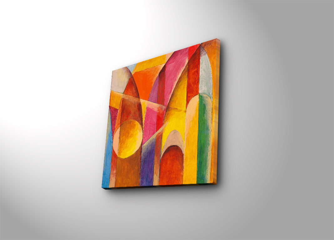 Tela Decorativa em Lona Suede 100% 45x45 cm com Moldura de Madeira (3 cm) – Multicolor | 4545K-94