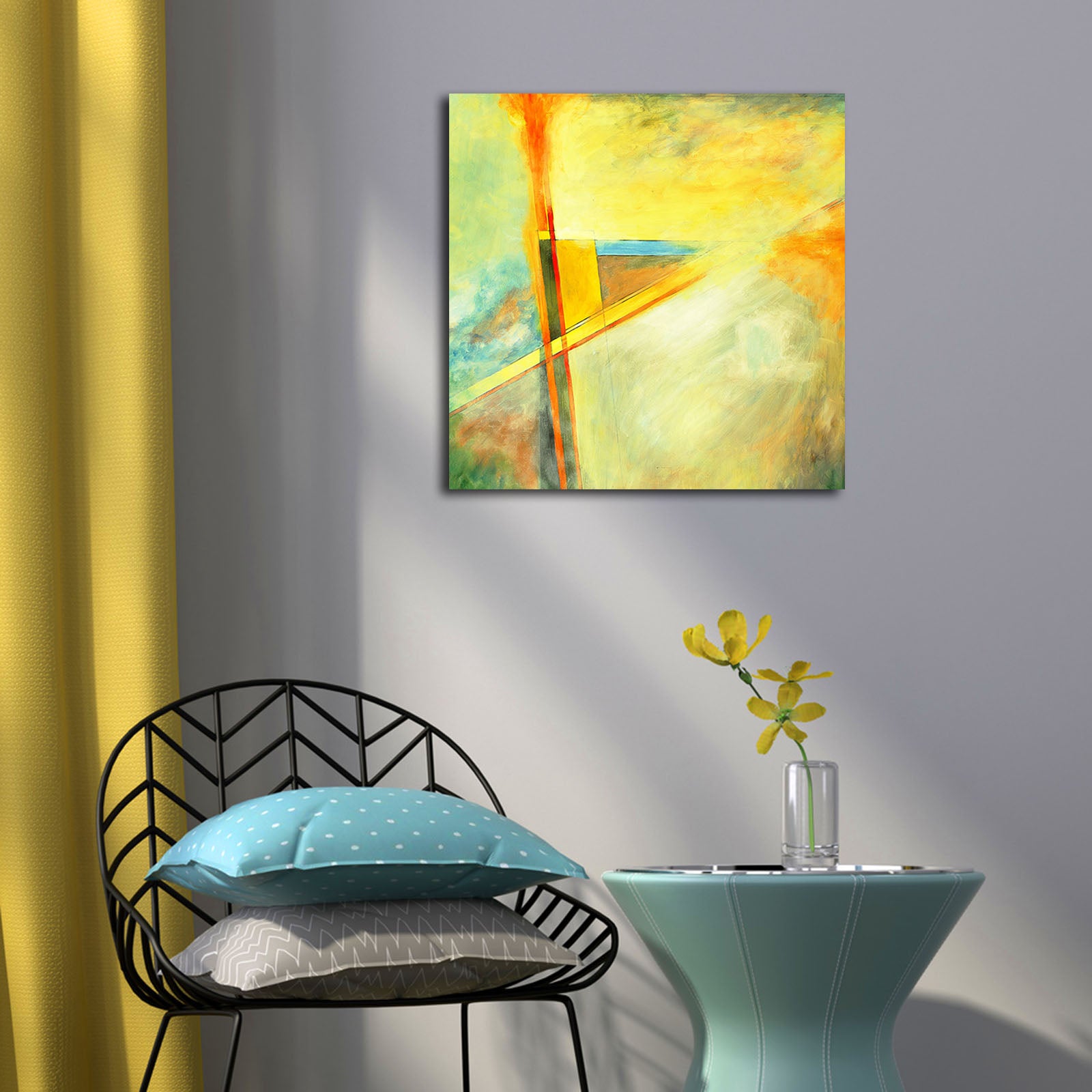 Quadro Decorativo em Tela Suede 100% Multicolor 45x45 cm com Moldura de Madeira 3 cm – 249CVT1205 (4545K-95)