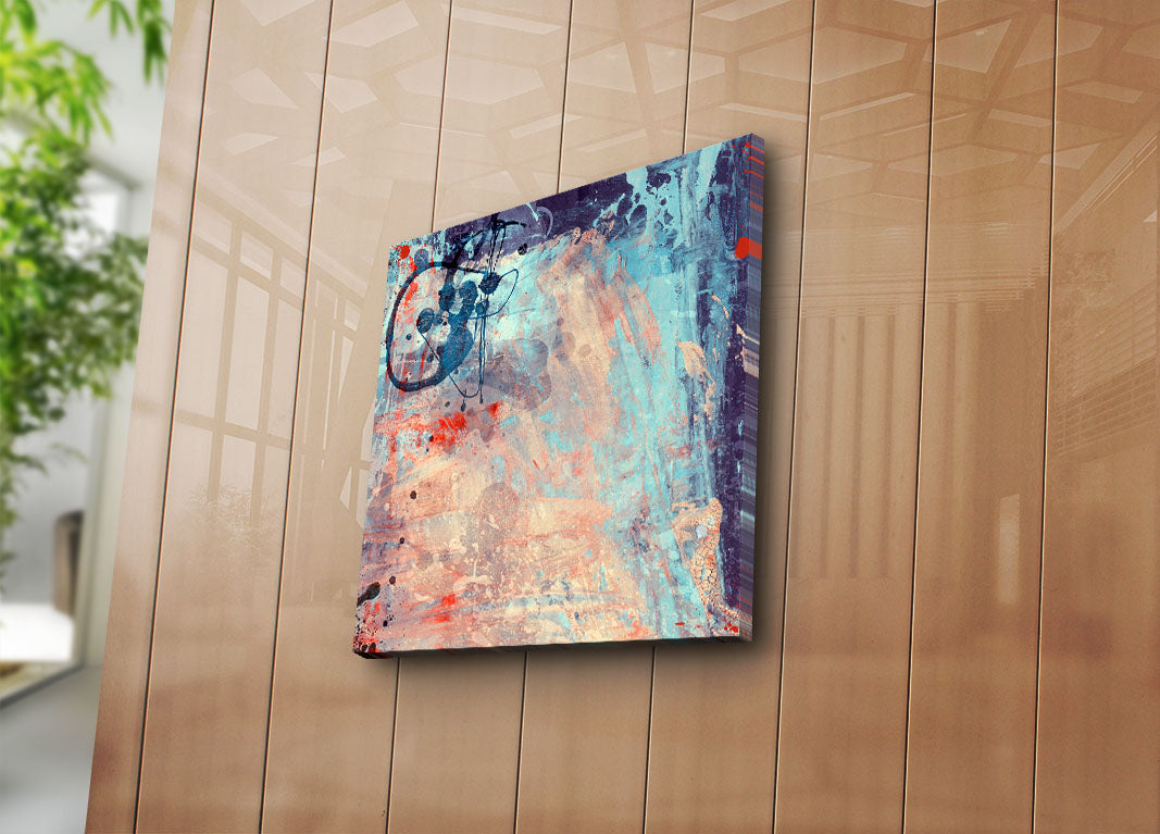 Tela Decorativa Multicolor 45x45 cm | Camurça 100% | Moldura de Madeira 3 cm (Ref. 4545K-96)