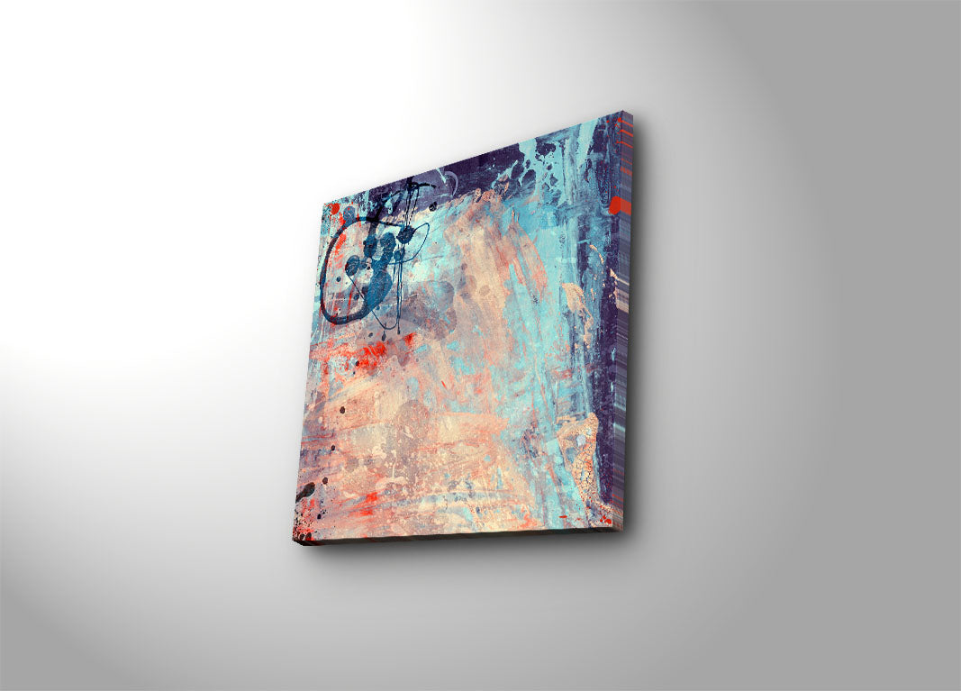 Tela Decorativa Multicolor 45x45 cm | Camurça 100% | Moldura de Madeira 3 cm (Ref. 4545K-96)