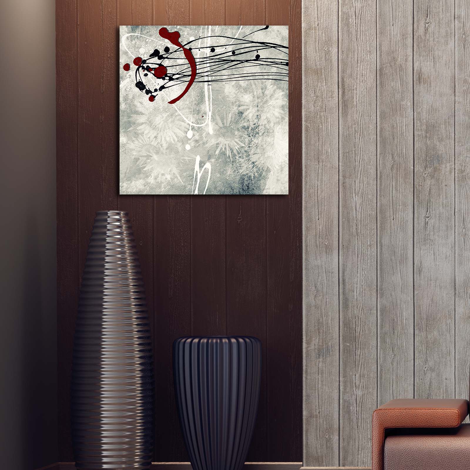 Tela Decorativa Multicolor 45x45 cm em Camurça 100% com Moldura de Madeira (3 cm) – 4545K-97 | 249CVT1207