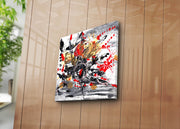 Tela Decorativa Multicolor 45x45 cm em Camurça 100% com Moldura de Madeira 3 cm – Modelo 4545K-98