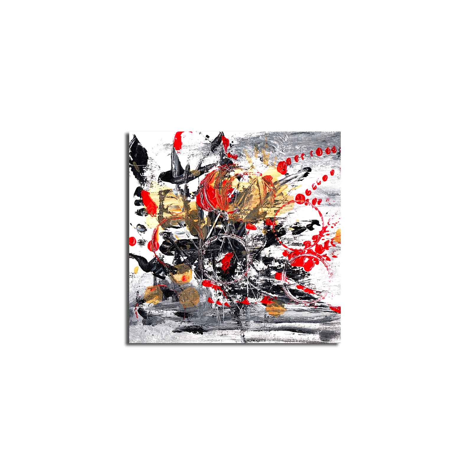 Tela Decorativa Multicolor 45x45 cm em Camurça 100% com Moldura de Madeira 3 cm – Modelo 4545K-98