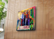 Tela Decorativa Multicolor 45x45 cm em Lona Tipo Camurça com Moldura de Madeira 3 cm – 4545K-103