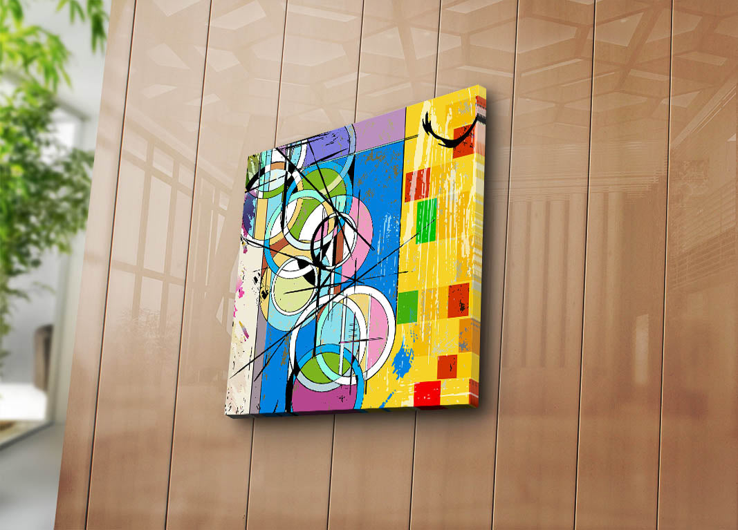 Quadro em Tela Decorativa Multicolor 45x45 cm, Camurça 100%, Moldura de Madeira 3 cm – 4545K-104