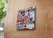 Quadro Decorativo em Tela Multicolor 45x45 cm — Tela Camurça 100% com Moldura de Madeira 3 cm