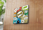 Quadro em Tela Decorativa Multicolor 45x45 cm, Camurça 100%, Moldura de Madeira 3 cm – 4545K-108