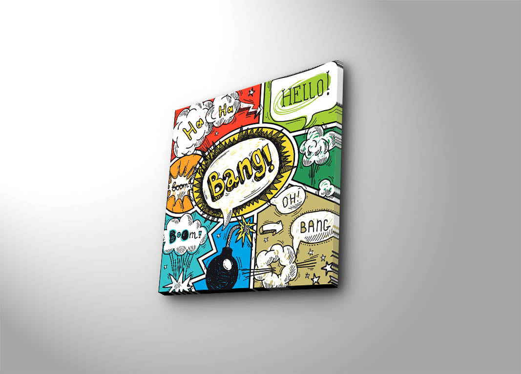 Quadro em Tela Decorativa Multicolor 45x45 cm, Camurça 100%, Moldura de Madeira 3 cm – 4545K-108