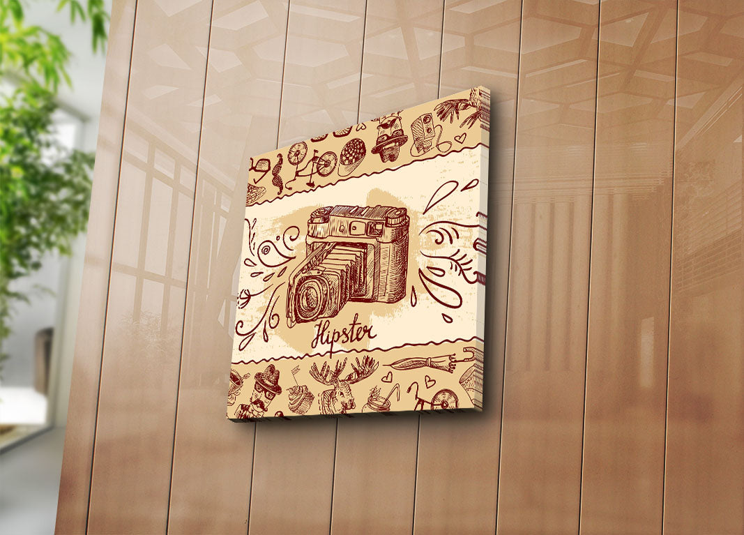 Quadro Tela Decorativa Multicolor 45x45 cm – Canvas 100% Camurça, Moldura de Madeira (3 cm)