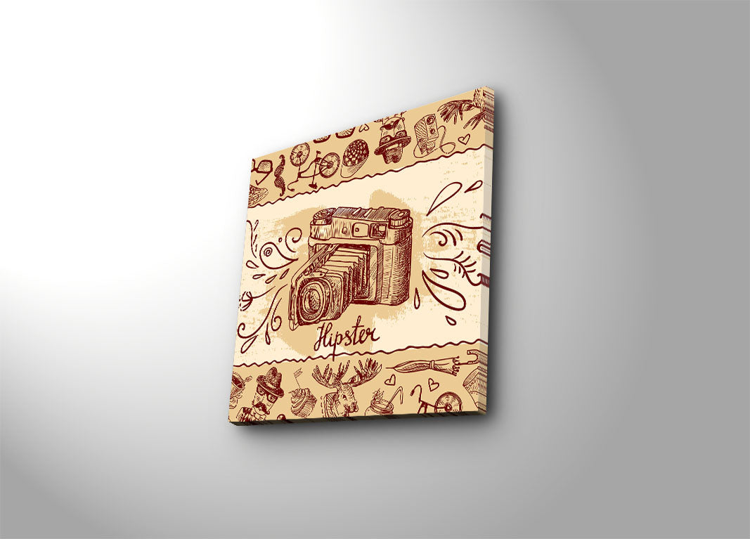 Quadro Tela Decorativa Multicolor 45x45 cm – Canvas 100% Camurça, Moldura de Madeira (3 cm)