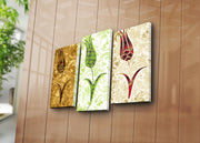 Quadro Decorativo em Tela 3 Peças Multicolor (66x45 cm) | 100% Camurça, Moldura de Madeira 3 cm | 3PATK-82