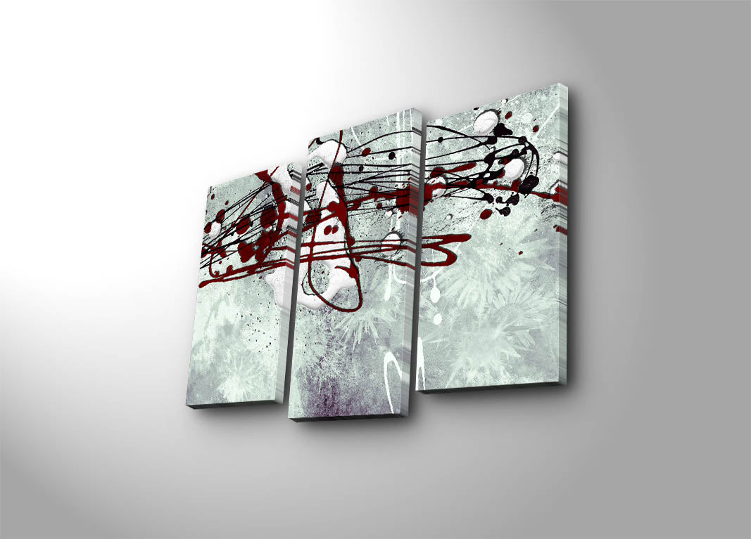 Conjunto de Telas Decorativas 3 Peças Multicolor 3PATK-90 – Tela Suede 100%, Moldura de Madeira 3 cm, 66x45 cm