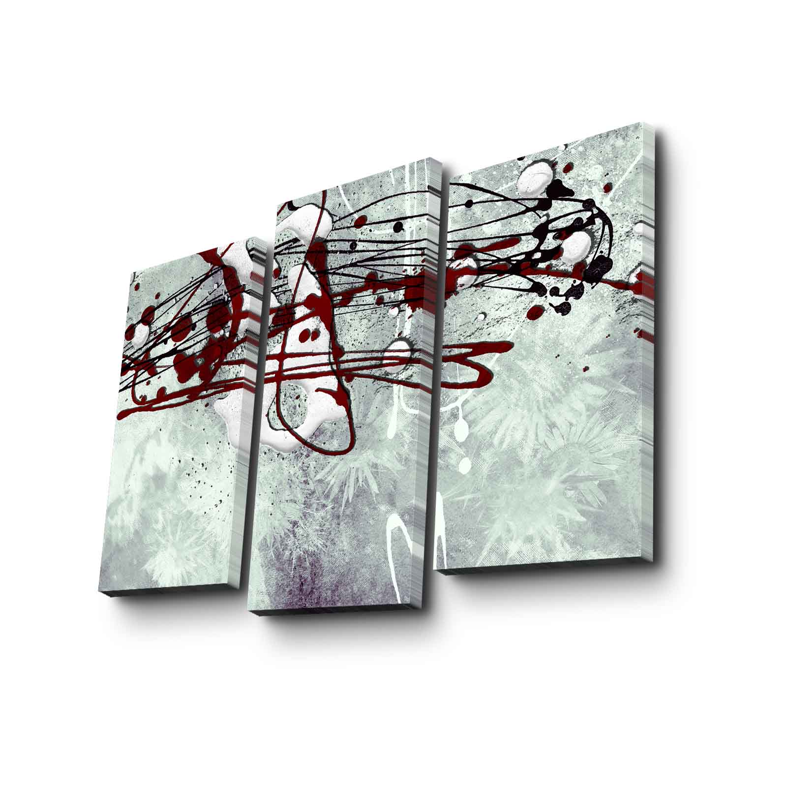 Conjunto de Telas Decorativas 3 Peças Multicolor 3PATK-90 – Tela Suede 100%, Moldura de Madeira 3 cm, 66x45 cm