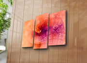 Conjunto de Quadros Decorativos em Canvas Suede (3 Peças) Multicolor — 3PATK-93 — Moldura de Madeira 3 cm, Tamanho Total 66 x 45 cm