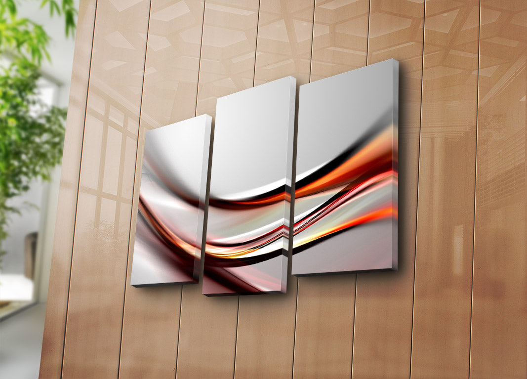 Quadro Decorativo em Tela (3 Peças) Multicolor 3PATK-106 – Tela Camurça 100%, Moldura de Madeira 3 cm, 66 x 45 cm