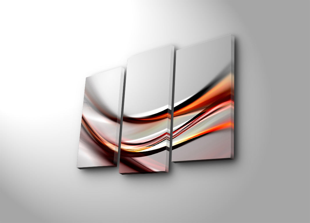 Quadro Decorativo em Tela (3 Peças) Multicolor 3PATK-106 – Tela Camurça 100%, Moldura de Madeira 3 cm, 66 x 45 cm