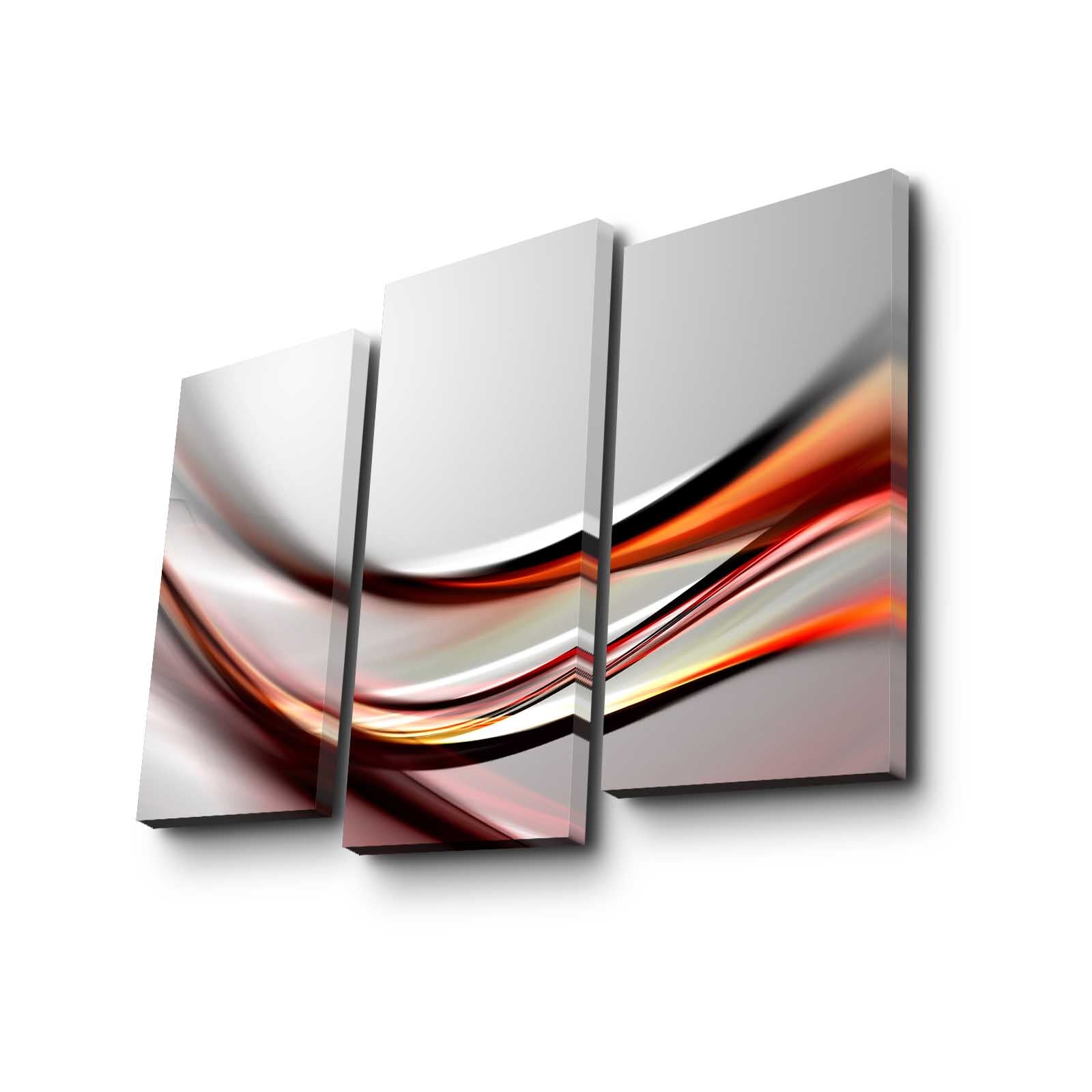 Quadro Decorativo em Tela (3 Peças) Multicolor 3PATK-106 – Tela Camurça 100%, Moldura de Madeira 3 cm, 66 x 45 cm