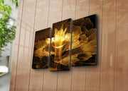 Quadro Decorativo em Tela Multicolor (Conjunto 3 Peças) 3PATK-107 – Suede 100% com Moldura de Madeira, 66 x 45 cm