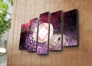 Quadro Decorativo em Tela 5 Peças Multicolor, Tela 100% Suede, Moldura de Madeira, 105x70 cm