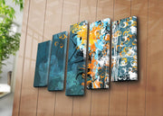 Quadro Decorativo em Tela (5 Peças) Multicolor | 5PATK-214 | Tela Suede 100% e Moldura de Madeira | 105 x 70 cm