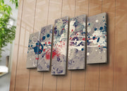 Quadro Decorativo em Tela (5 Peças) Multicolorido 105x70 cm — Tela de Camurça 100% e Moldura de Madeira 3 cm